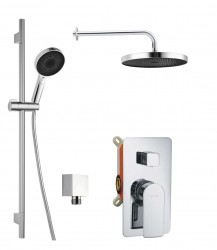 Kielle - Vega Sprchový set s baterií pod omítku, pro 2 spotřebiče, s příslušenstvím a tělesem, chrom (20618SP20)