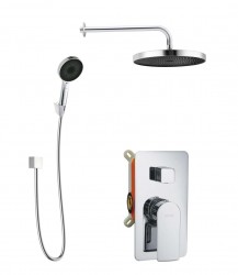 Kielle - Vega Sprchový set s baterií pod omítku, pro 2 spotřebiče, s příslušenstvím a tělesem, chrom (20618SP40)