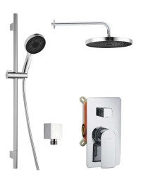 Kielle - Vega Sprchový set s baterií pod omítku, pro 2 spotřebiče, s příslušenstvím EcoSpare a tělesem, chrom (20618SP20)