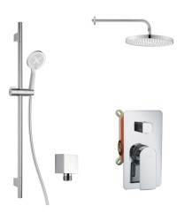 Kielle - Vega Sprchový set s baterií pod omítku, pro 2 spotřebiče, s příslušenstvím EcoSpare a tělesem, chrom (20618SP50)