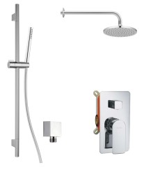 Kielle - Vega Sprchový set s baterií pod omítku, pro 2 spotřebiče, s příslušenstvím EcoSpare a tělesem, chrom (20618SP60)