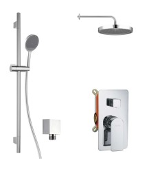 Kielle - Vega Sprchový set s baterií pod omítku, pro 2 spotřebiče, s příslušenstvím EcoSpare a tělesem, chrom (20618SP70)