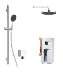 Kielle - Vega Sprchový set s baterií pod omítku, pro 2 spotřebiče, s příslušenstvím EcoSpare a tělesem, chrom (20618SP70)