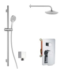 Kielle - Vega Sprchový set s baterií pod omítku, pro 2 spotřebiče, s příslušenstvím EcoSpare a tělesem, chrom (20618SP80)