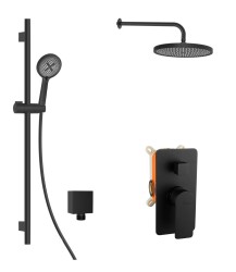 Kielle - Vega Sprchový set s baterií pod omítku, pro 2 spotřebiče, s příslušenstvím EcoSpare a tělesem, matná černá (20618SP54)