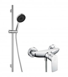 Kielle - Vega Sprchový set s baterií, tyčí, hadicí a sprchovou hlavicí, chrom (20618SN10)
