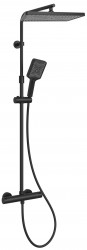 Kielle - Vega Sprchový set s termostatem, 30x20 cm, 3 proudy, matná černá (20618004)