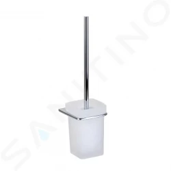 Kielle - Vega WC štětka nástěnná s držákem, matné sklo/chrom (40518000)