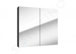 Kielle - Vega Zrcadlová skříňka, 80x73x15 cm, matná černá (50118804)