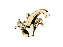 KLUDI - Adlon Umyvadlová baterie se dvěma kohouty, s výpustí, zlatá (510104520)