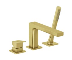 KLUDI - Decus Baterie na okraj vany, 3-otvorová instalace, kartáčované zlato (54448N075)