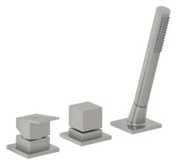 KLUDI - Decus Baterie na okraj vany, 3-otvorová instalace, kartáčovaný nikl (54447N575)