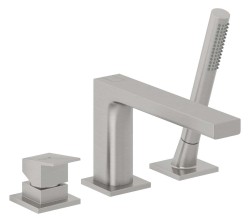 KLUDI - Decus Baterie na okraj vany, 3-otvorová instalace, kartáčovaný nikl (54448N575)