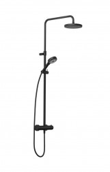 KLUDI - Dive Sprchový set s termostatem, průměr 20 cm, 3 proudy, matná černá (6807939-00)