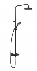 KLUDI - Dive Sprchový set s termostatem, průměr 20 cm, 3 proudy, matná černá (6907939-00)