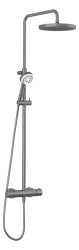 KLUDI - Logo Sprchový set s termostatem, průměr 25 cm, 3 proudy, broušený Gunmetal (68082N2-00)