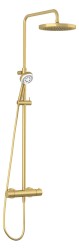 KLUDI - Logo Sprchový set s termostatem, průměr 25 cm, 3 proudy, kartáčované zlato (68082N0-00)