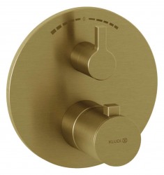 KLUDI - Nova Fonte Termostatická baterie pod omítku, pro 2 spotřebiče, kartáčované zlato (20810N015)