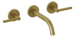 KLUDI - Nova Fonte Umyvadlová baterie pod omítku, 3-otvorová instalace, s tělesem, kartáčované zlato (20144N015)