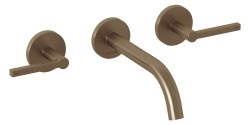 KLUDI - Nova Fonte Umyvadlová baterie pod omítku, 3-otvorová instalace, s tělesem, kartáčovaný bronz (20144N115)