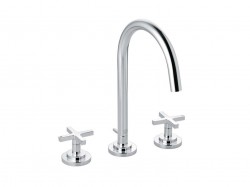 KLUDI - Nova Fonte Umyvadlová baterie s výpustí a otočným výtokem, 3-otvorová instalace, chrom (201430520)