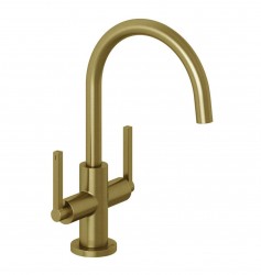 KLUDI - Nova Fonte Umyvadlová baterie s výpustí, kartáčované zlato (20118N015)