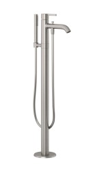 KLUDI - Nova Fonte Vanová baterie do podlahy, s příslušenstvím, kartáčovaný nikl (38590N515)