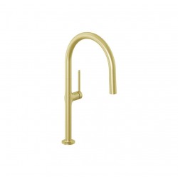 KLUDI - Reef Dřezová baterie s výsuvnou sprškou, kartáčované zlato (50851N075)