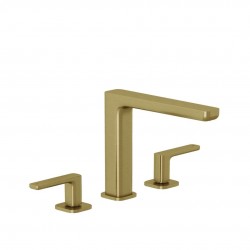 KLUDI - Renon Umyvadlová baterie s výpustí Push-Open, 3-otvorová instalace, kartáčované zlato (42393N075)