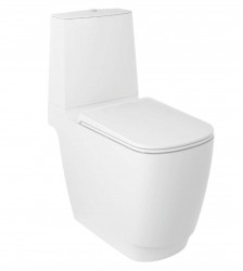 KLUDI - Resa S WC kombi mísa, spodní odpad, Rimless, Spiralflush, matná bílá (27WCB0253)
