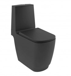 KLUDI - Resa S WC kombi mísa, spodní odpad, Rimless, Spiralflush, matná černá (27WCB0239)