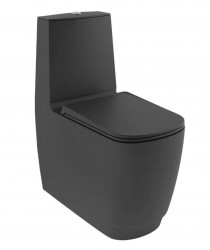 KLUDI - Resa S WC kombi mísa, vario odpad, Rimless, Spiralflush, matná černá (27WCB0139)