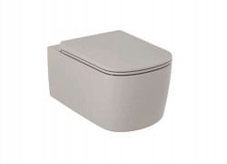 KLUDI - Resa S Závěsné WC, Rimless, Spiralflush, matná písečně šedá (27WCW01O2)