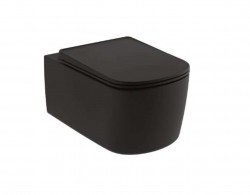KLUDI - Resa S Závěsné WC se sedátkem SoftClose, Rimless, Spiralflush, matná černá (27WCSET39)