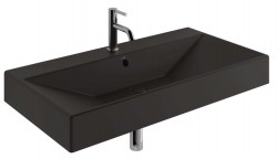 KLUDI - Resa Umyvadlo 101x51 cm, s přepadem, s otvorem pro baterii, matná černá (59WW10139)