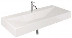 KLUDI - Resa Umyvadlo 121x51 cm, s přepadem, s otvorem pro baterii, lesklá bílá (59WW12143)