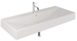 KLUDI - Resa Umyvadlo 121x51 cm, s přepadem, s otvorem pro baterii, matná bílá (59WW12153)