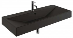 KLUDI - Resa Umyvadlo 121x51 cm, s přepadem, s otvorem pro baterii, matná černá (59WW12139)