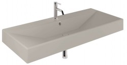 KLUDI - Resa Umyvadlo 121x51 cm, s přepadem, s otvorem pro baterii, matná písečně šedá (59WW121O2)
