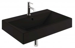 KLUDI - Resa Umyvadlo 81x51 cm, s přepadem, s otvorem pro baterii, matná černá (59WW8139)