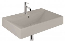 KLUDI - Resa Umyvadlo 81x51 cm, s přepadem, s otvorem pro baterii, matná pískově šedá (59WW81O2)
