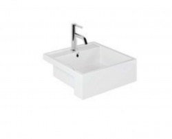 KLUDI - Resa Umývátko 46x46 cm, s přepadem, otvor pro baterii, lesklá bílá (57W0143)