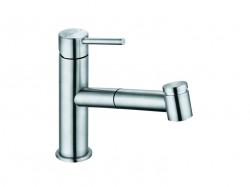 KLUDI - Steel Dřezová baterie s výsuvnou sprškou, kartáčovaná ocel (44851F860)