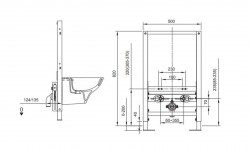 KLUDI - Unifix Předstěnová instalace pro bidet, výška 82 cm (79201)