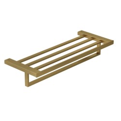KLUDI - Vela C Držák ručníku s poličkou, délka 60 cm, kartáčované zlato (31989N0)