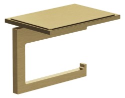 KLUDI - Vela C Držák toaletního papíru s poličkou, kartáčované zlato (31971N0)