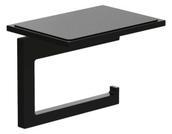 KLUDI - Vela C Držák toaletního papíru s poličkou, matná černá (3197139)