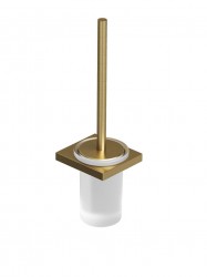 KLUDI - Vela C WC štětka nástěnná s držákem, sklo/kartáčované zlato (31974N0)