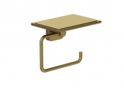 KLUDI - Vela S Držák toaletního papíru s poličkou, kartáčované zlato (25971N0)