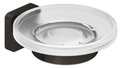 KLUDI - Vela S Mýdlenka s držákem, sklo/broušený Gunmetal (25985N2)